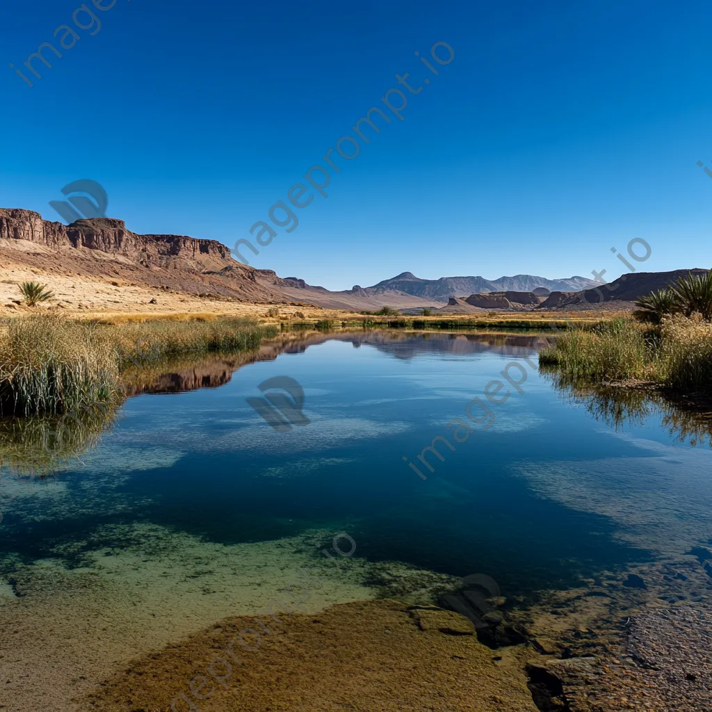 Panoramic view of a vibrant desert oasis - Image 4