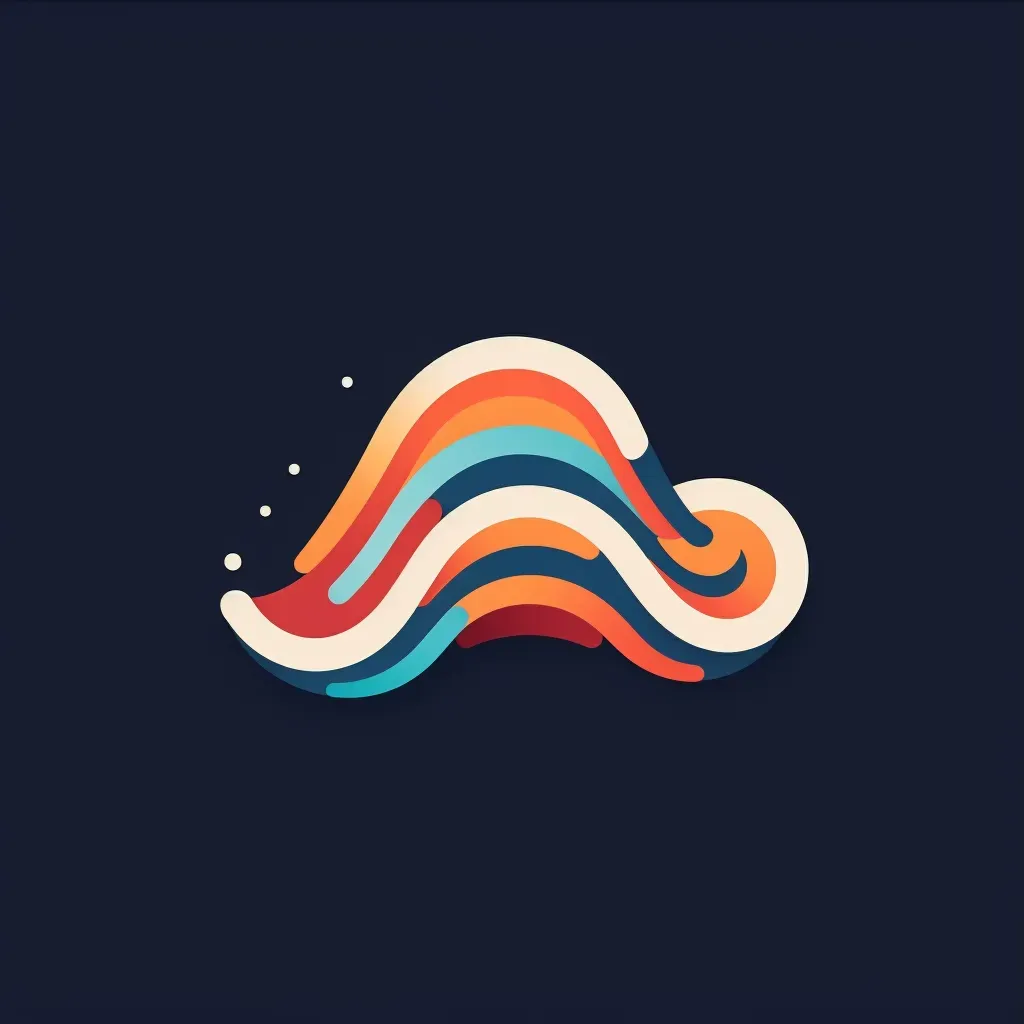 Modern and abstract logo with a cloud icon in orange and blue - Image 3