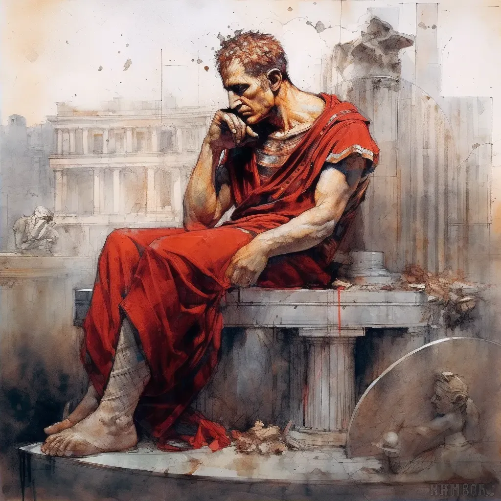 Julius Caesar contemplating the fate of Rome - Image 2