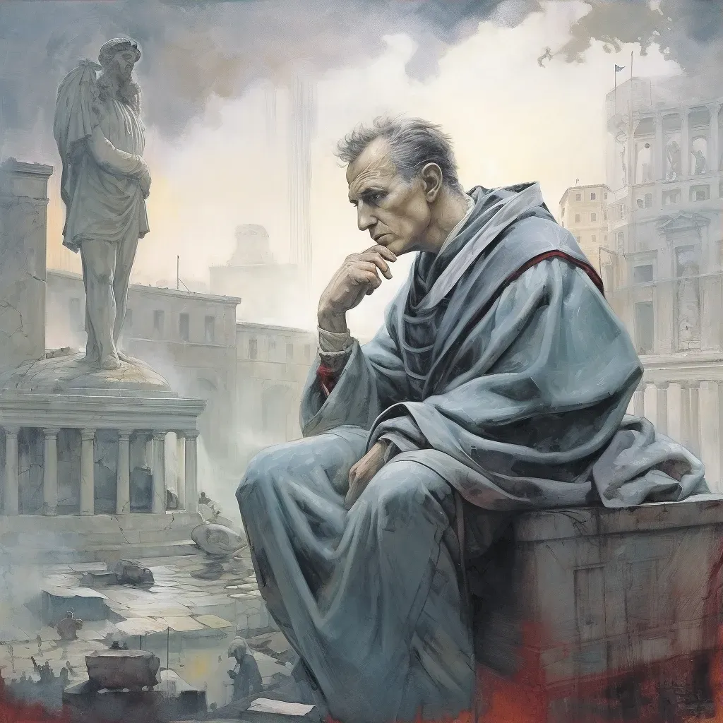 Julius Caesar contemplating the fate of Rome - Image 3