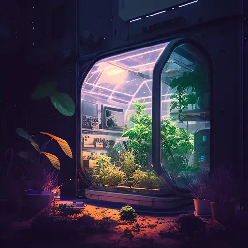 Tranquil scene in space station greenhouse - Image 2