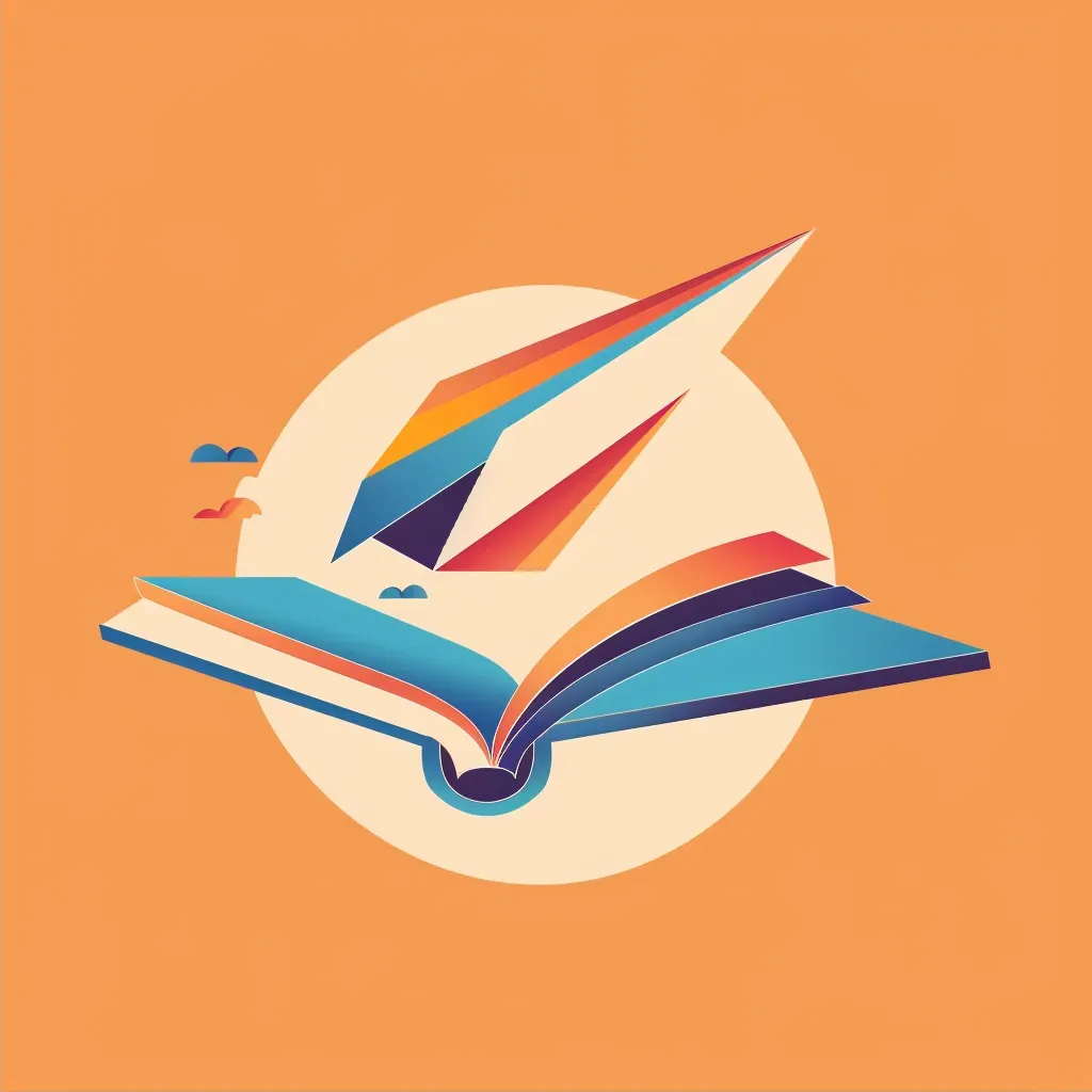 Paper Airplane from Book Pages Logo