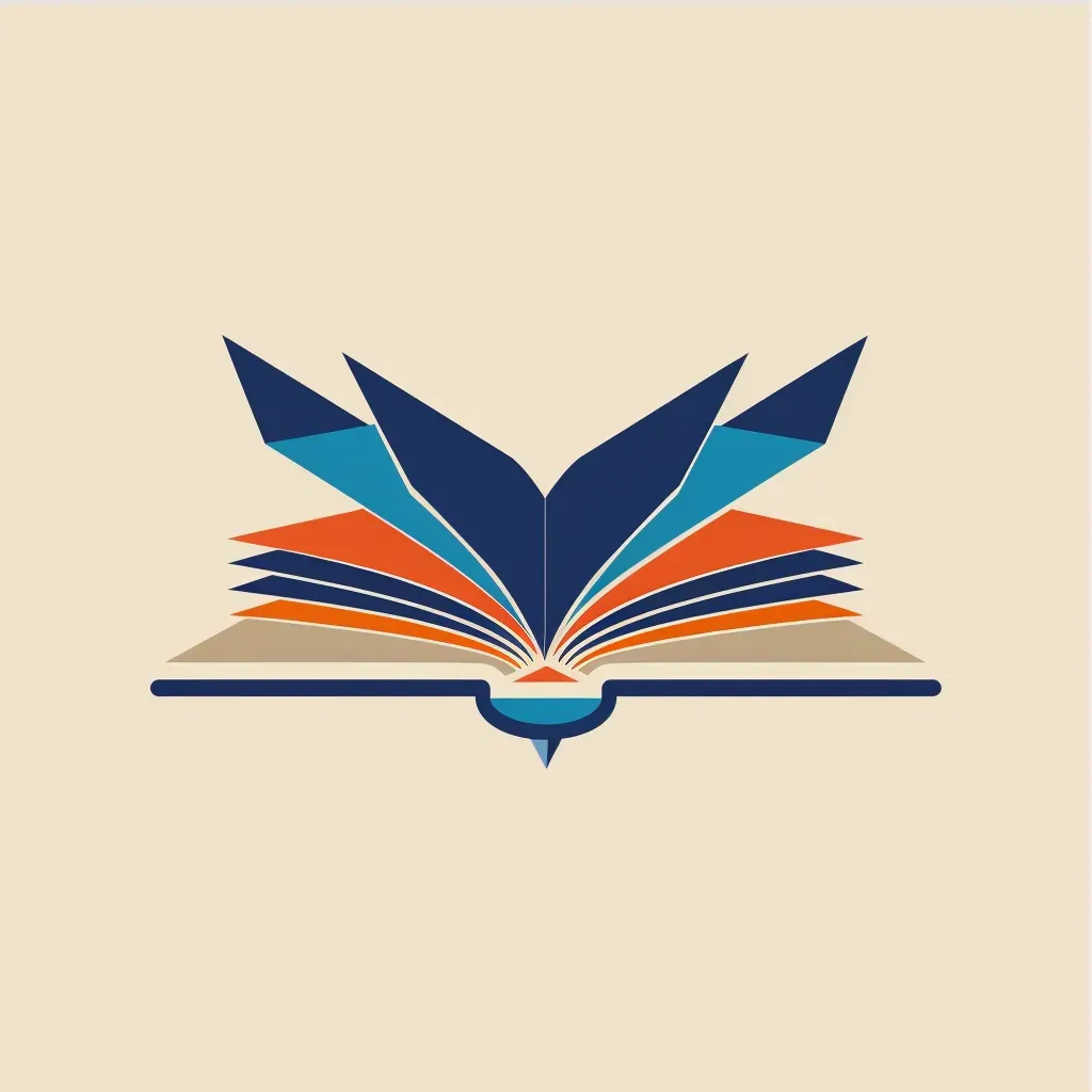 Logo with a paper airplane made from book pages, symbolizing learning and growth. - Image 3