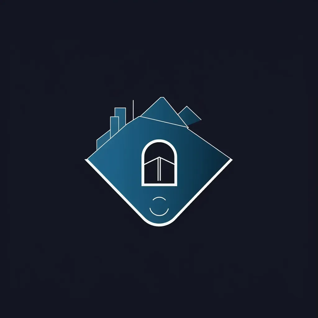 Logo with smart home icon in silver and blue colors - Image 3