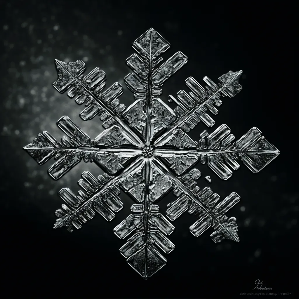 Illustration of intricate lattice structure of a snowflake crystal. - Image 1