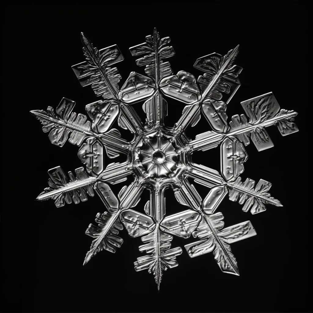 Illustration of intricate lattice structure of a snowflake crystal. - Image 2