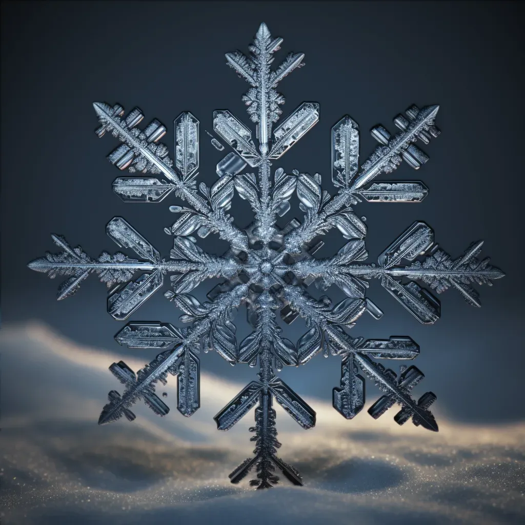 Illustration of intricate lattice structure of a snowflake crystal. - Image 4