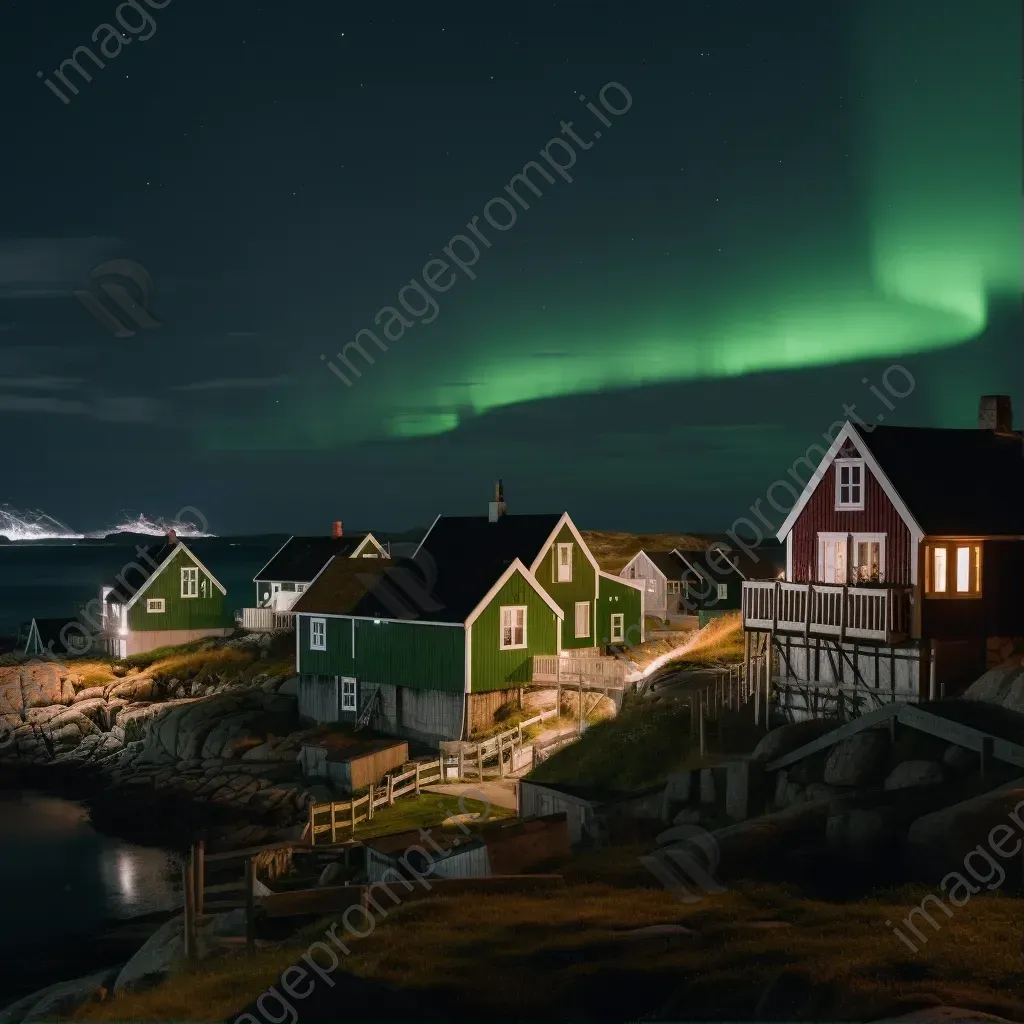 Southern lights coastal village - Image 1