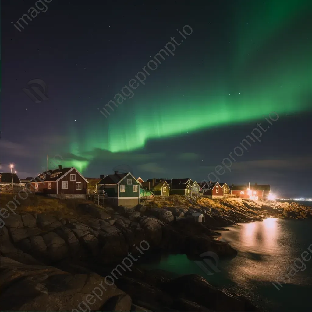 Southern lights coastal village - Image 2