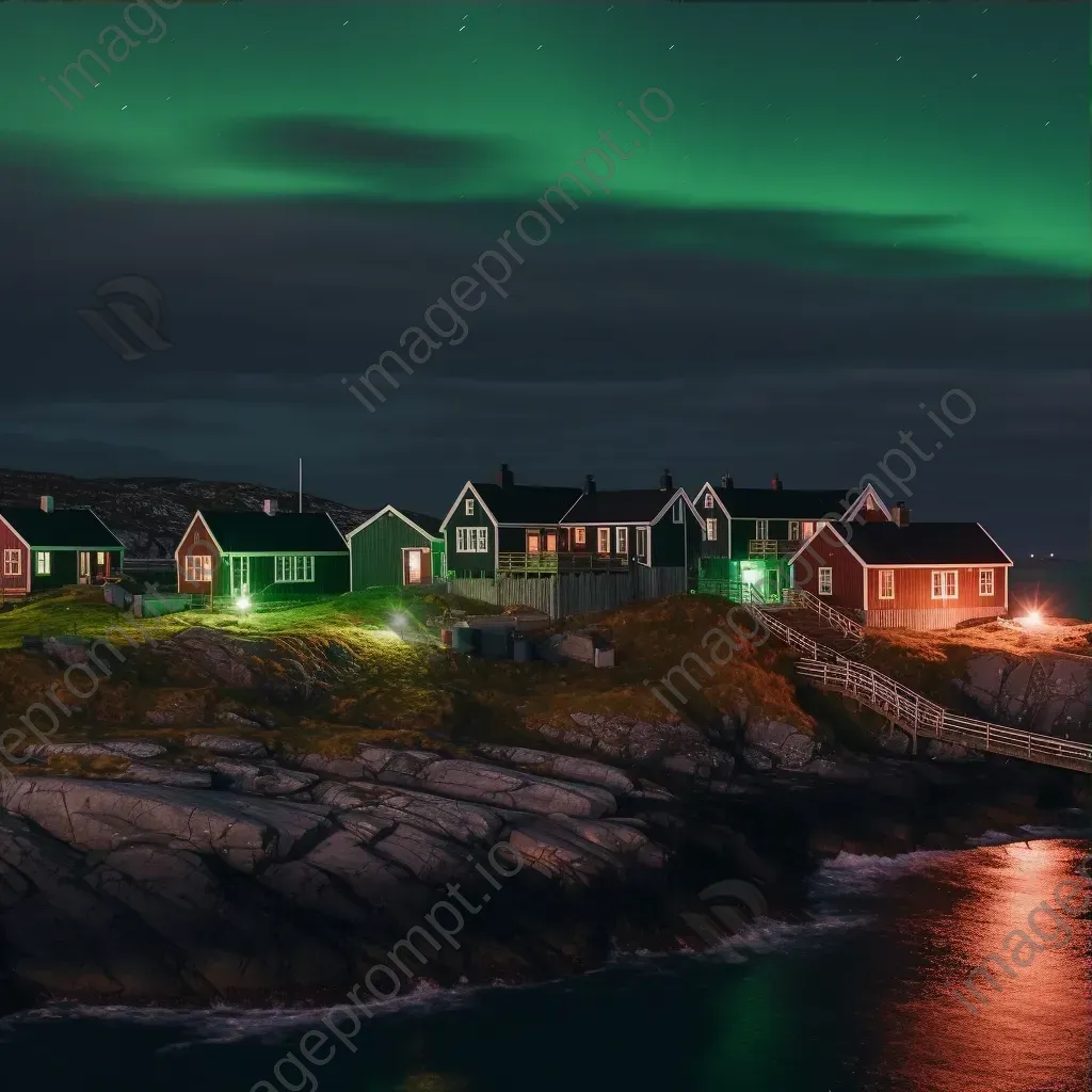 Southern lights coastal village - Image 3