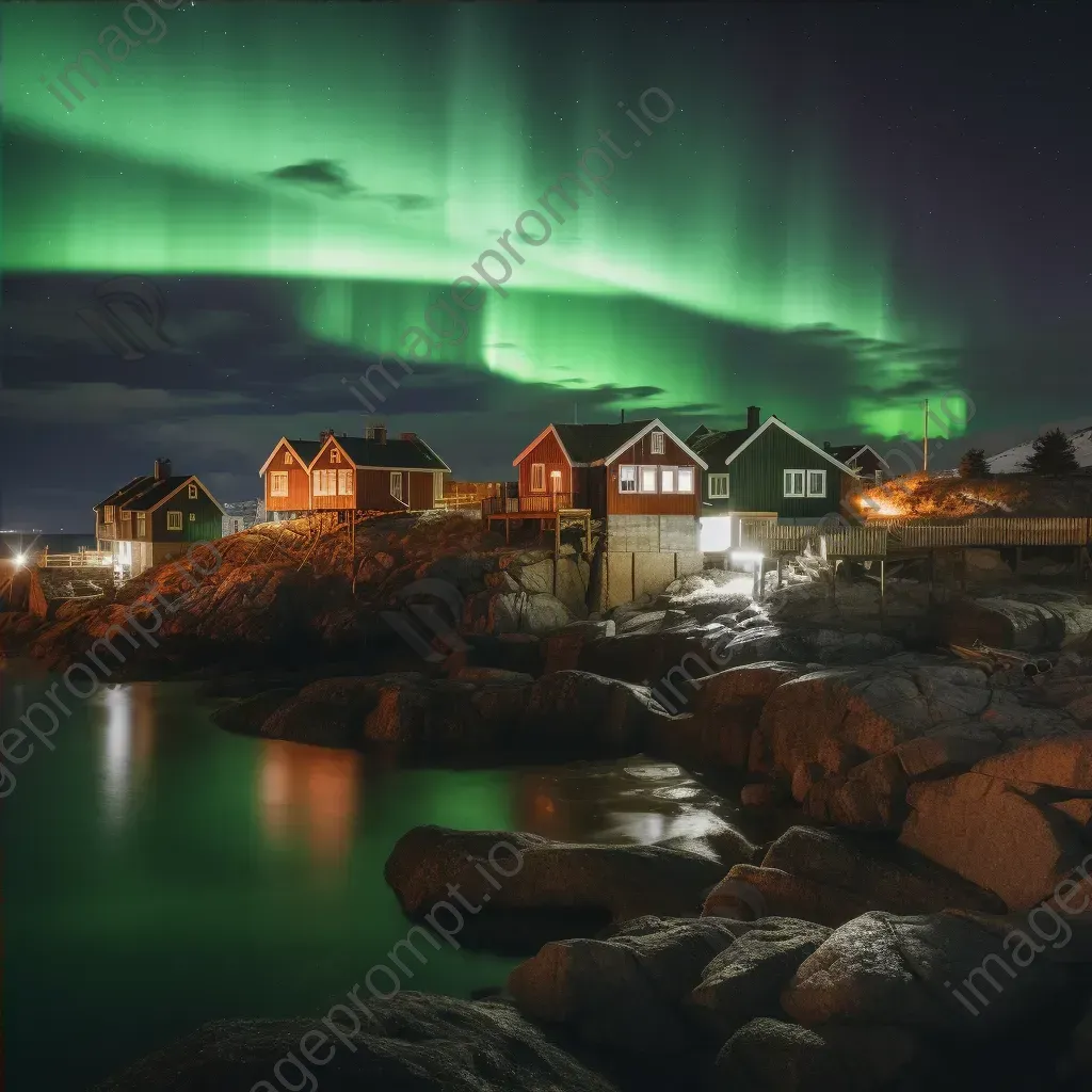 Southern lights coastal village - Image 4