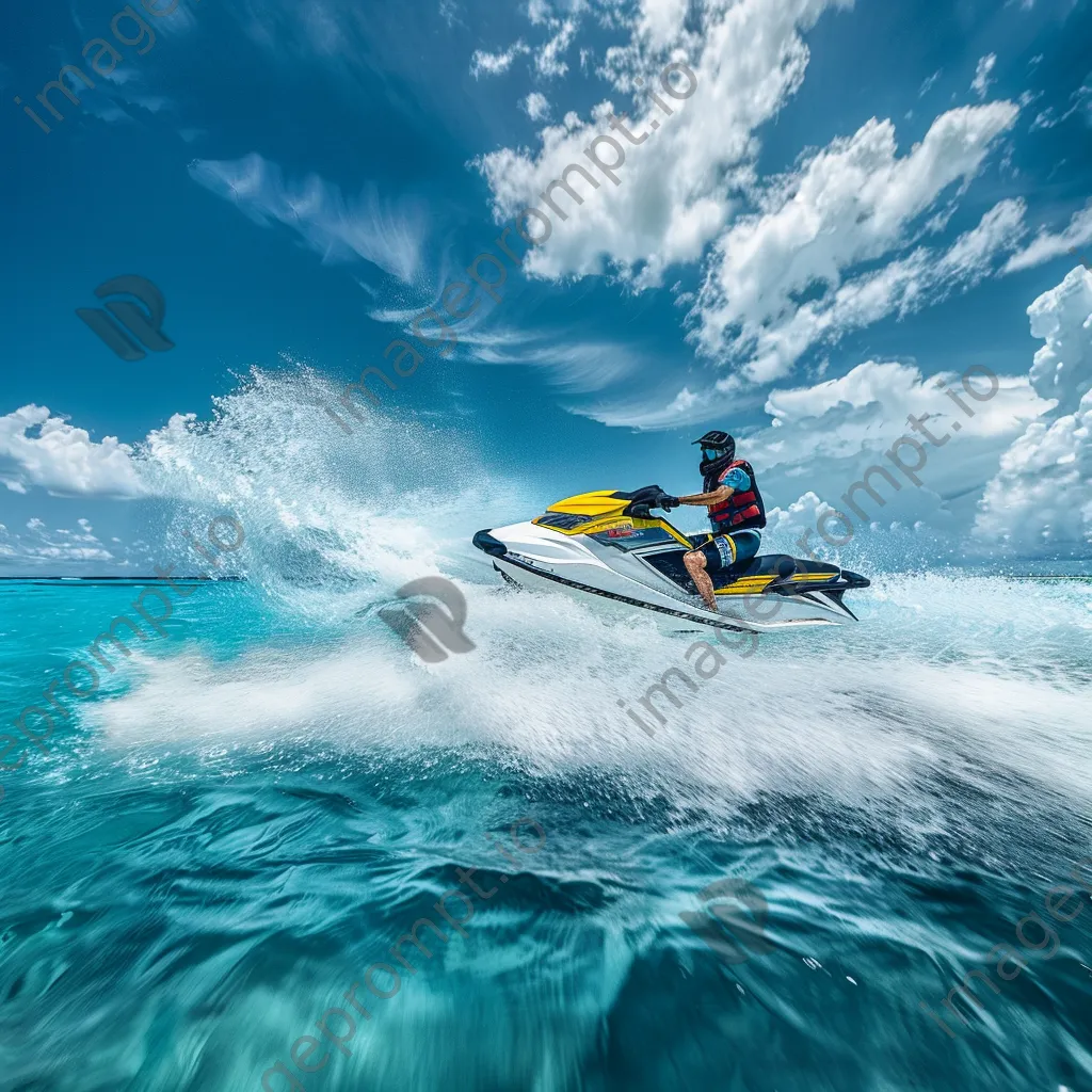 Jet ski rider on turquoise waters - Image 1