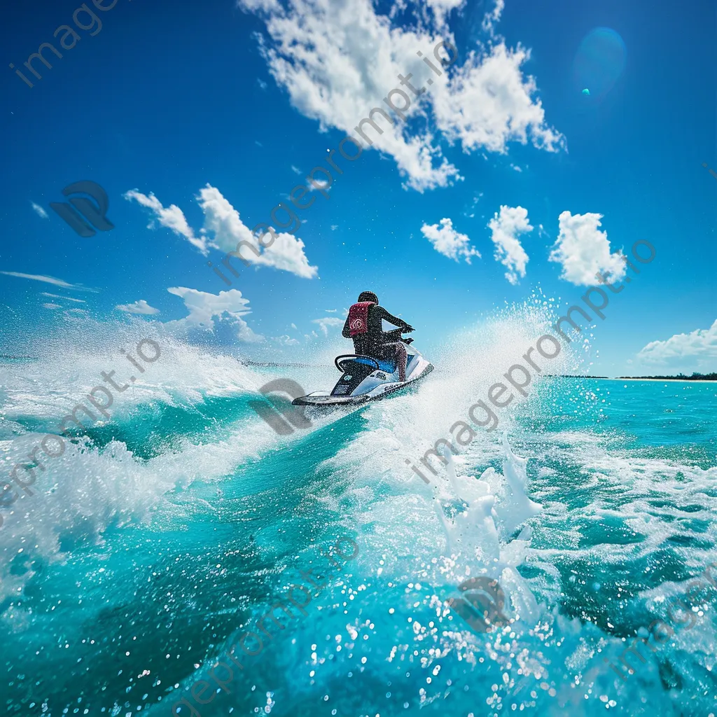 Jet ski rider on turquoise waters - Image 2