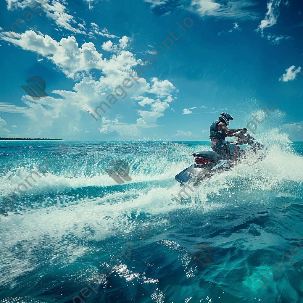 Jet ski rider on turquoise waters - Image 4