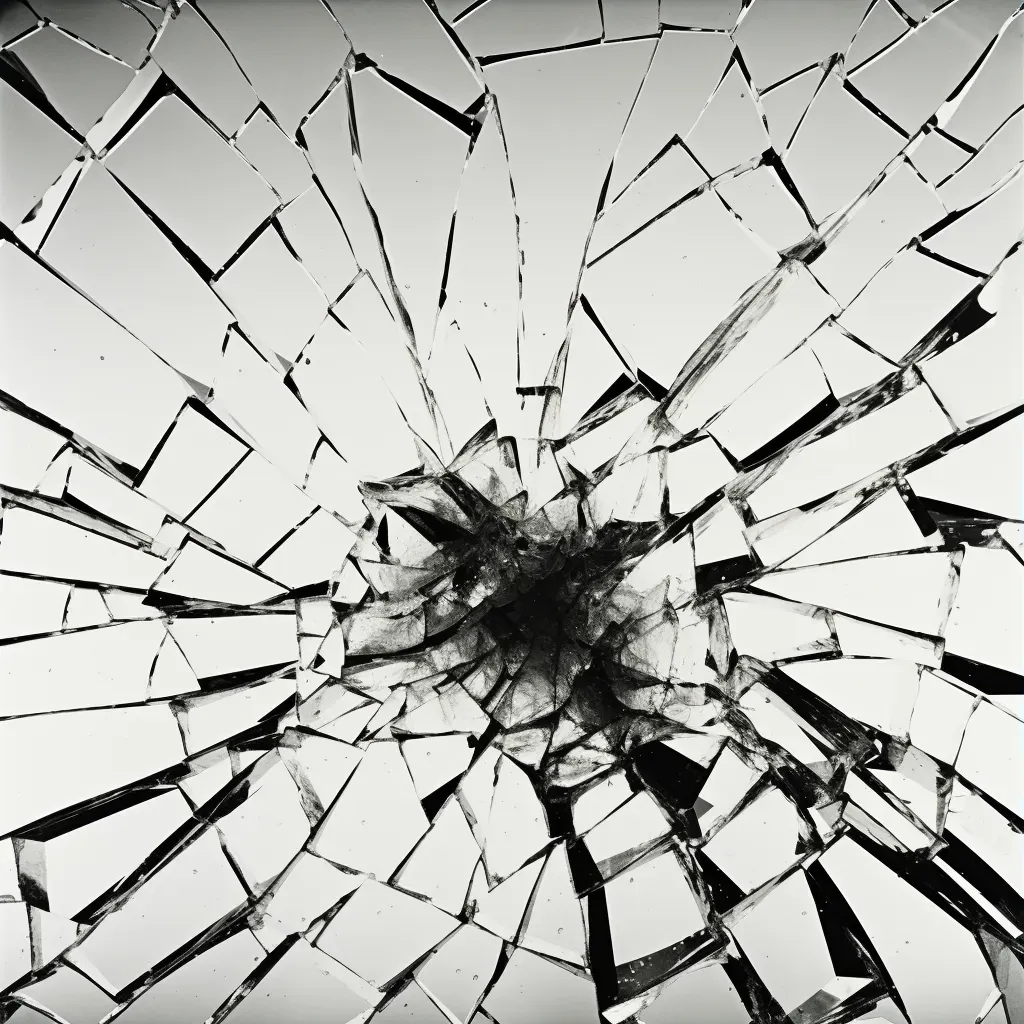 Broken glass displaying sharp, jagged edges against a smooth surface - Image 3