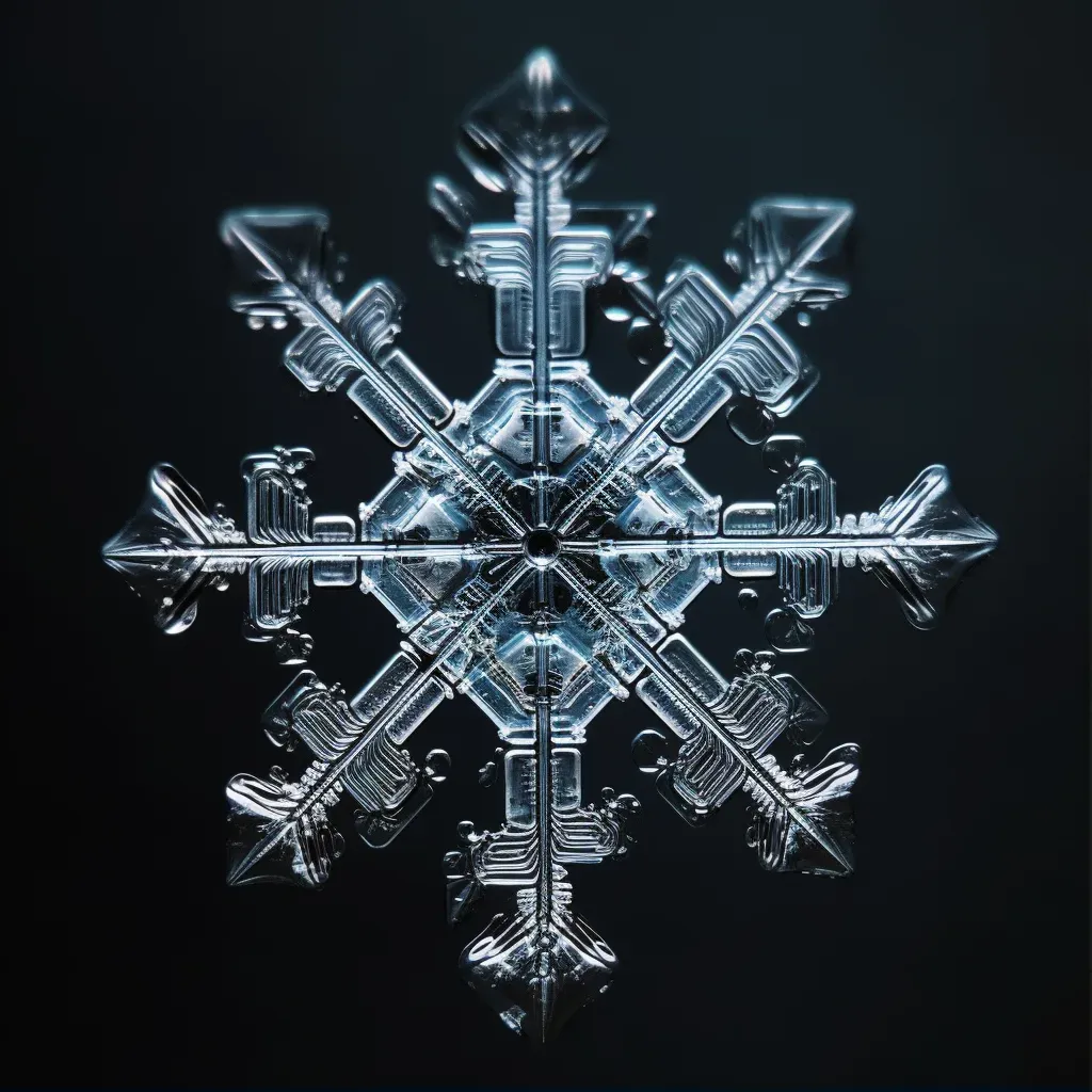 Intricate snowflake close-up view - Image 1