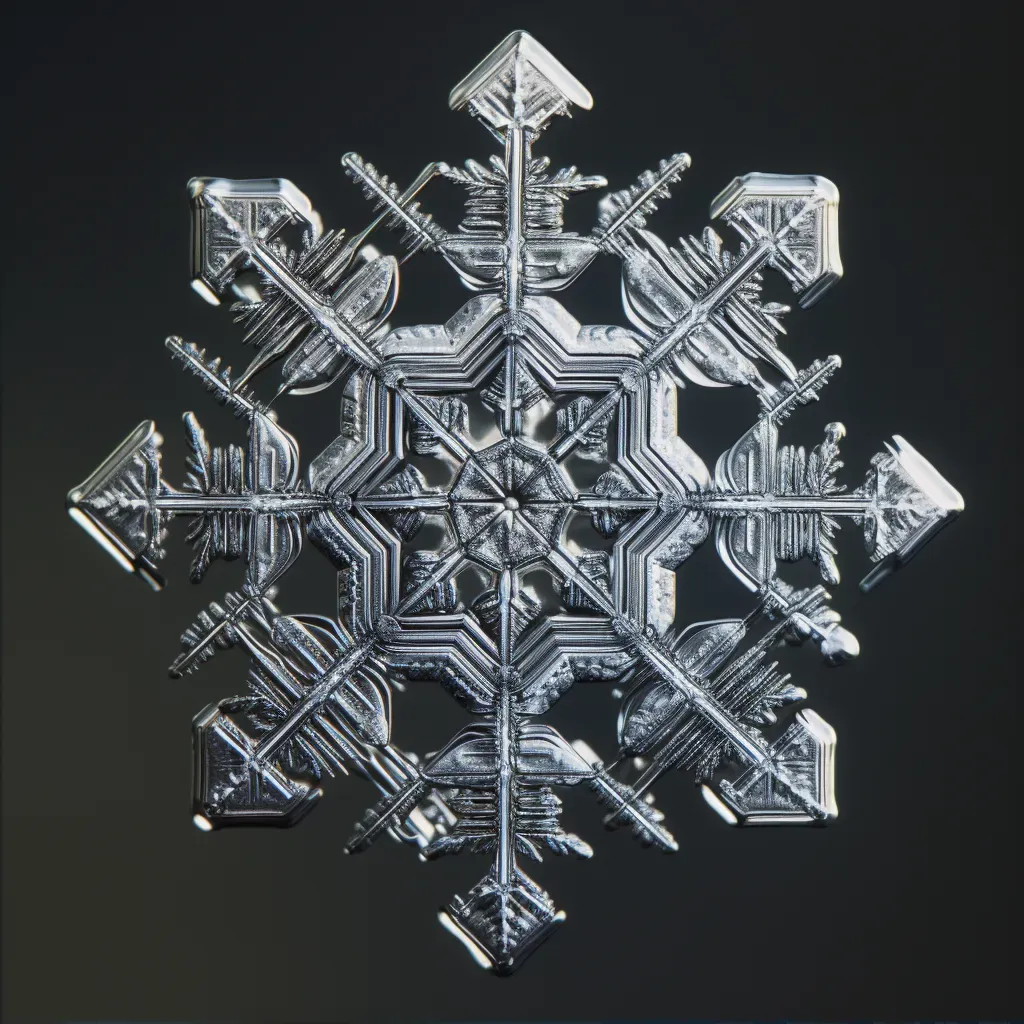 Intricate snowflake close-up view - Image 2