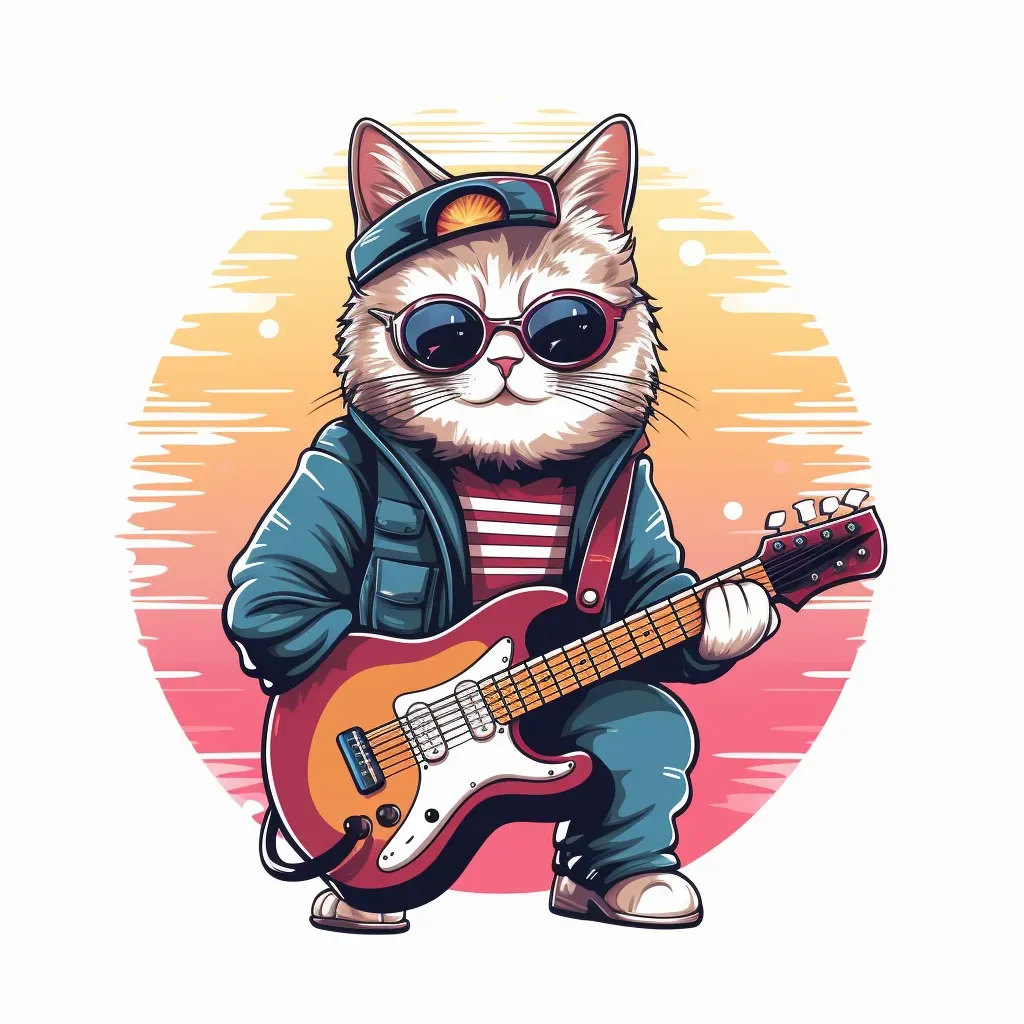 Cool cat music band logo on a white background - Image 1