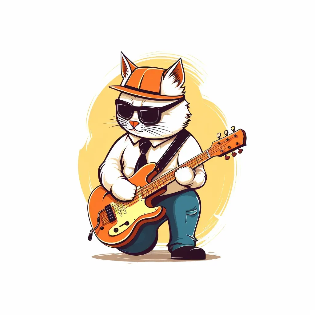 Cool cat music band logo on a white background - Image 4