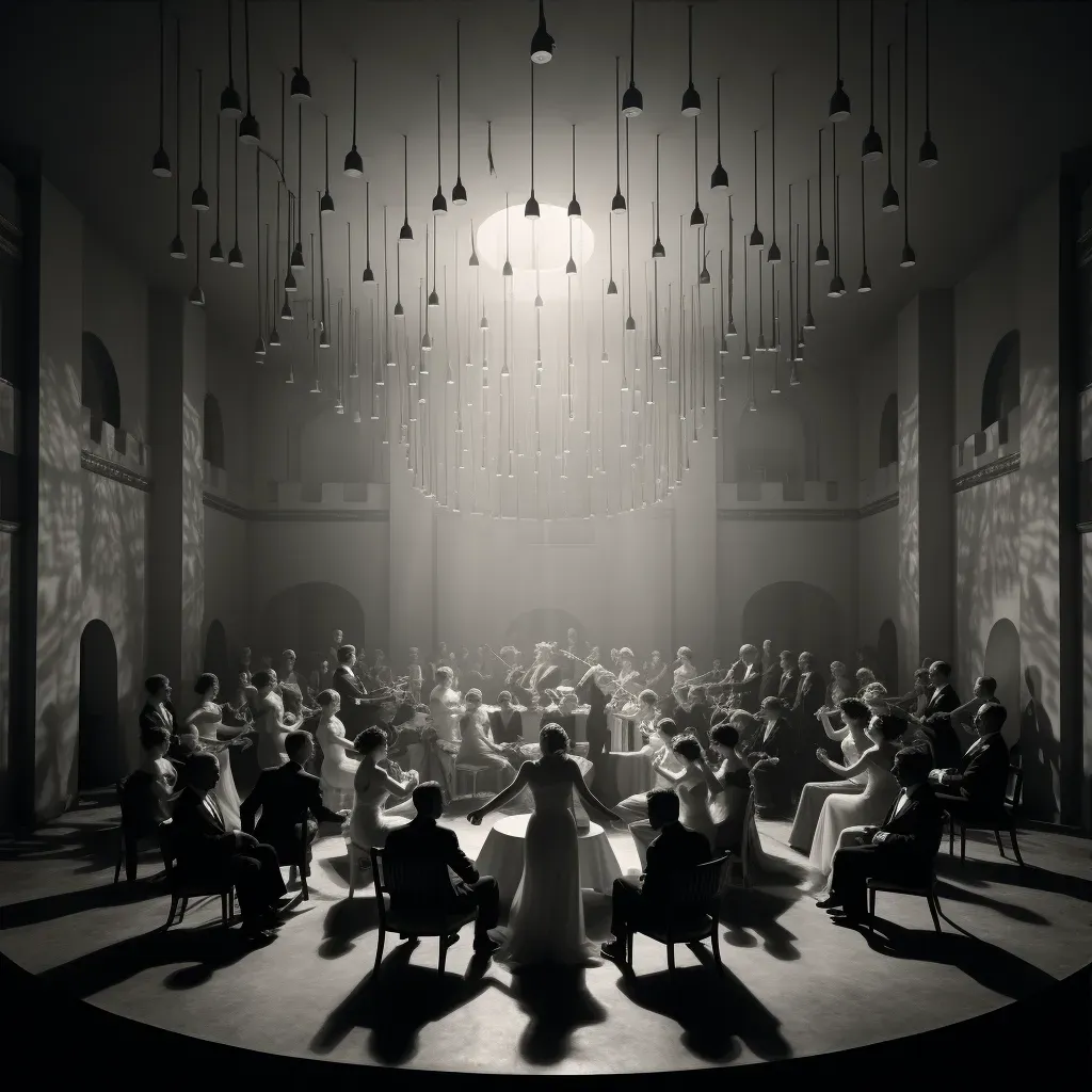 Swing dance party in a vintage ballroom with dancers in 1940s attire - Image 3