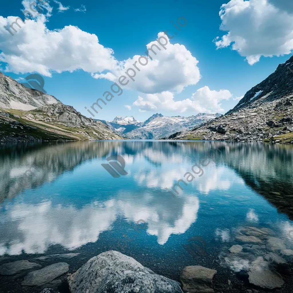 Serene alpine lake with reflections and hiking trails - Image 4