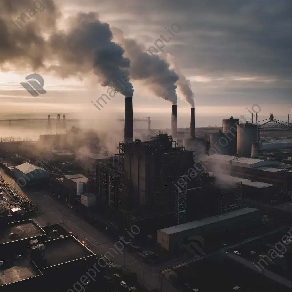 Smokestacks emitting toxic fumes in industrial area - Image 1