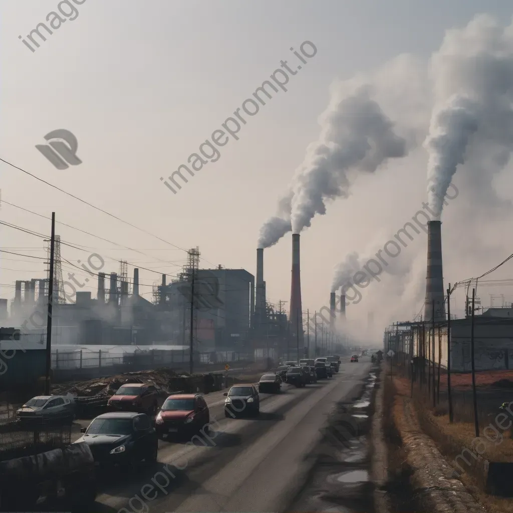 Smokestacks emitting toxic fumes in industrial area - Image 2