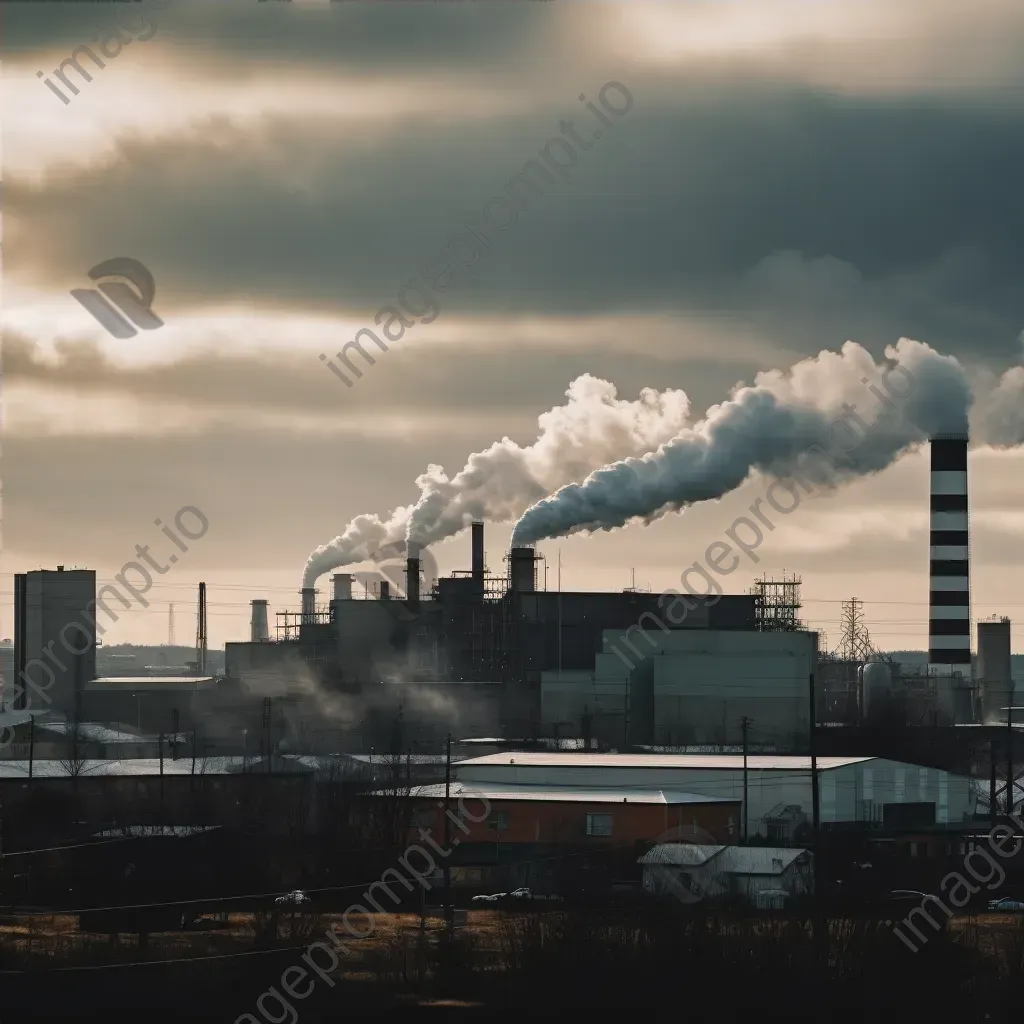 Smokestacks emitting toxic fumes in industrial area - Image 4