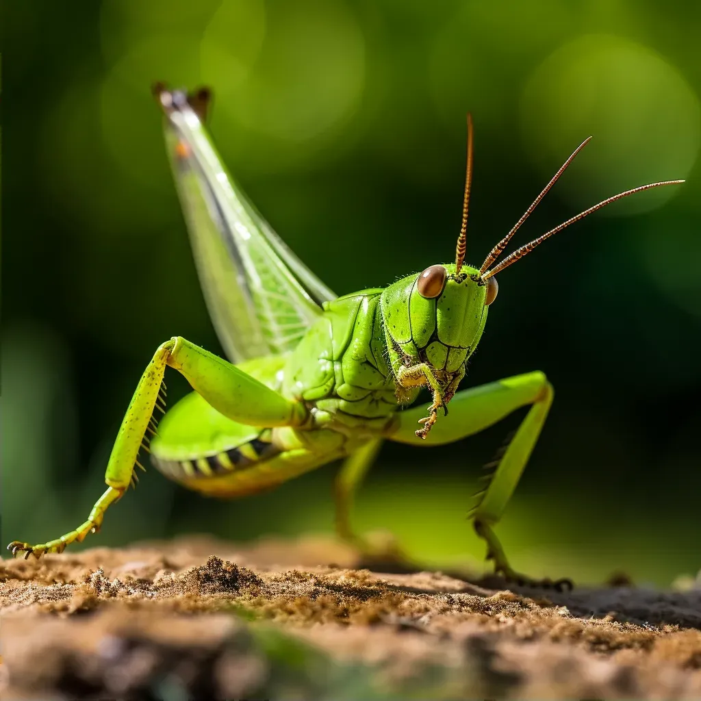 Close-up of a grasshopper leaping in mid-air - Image 2