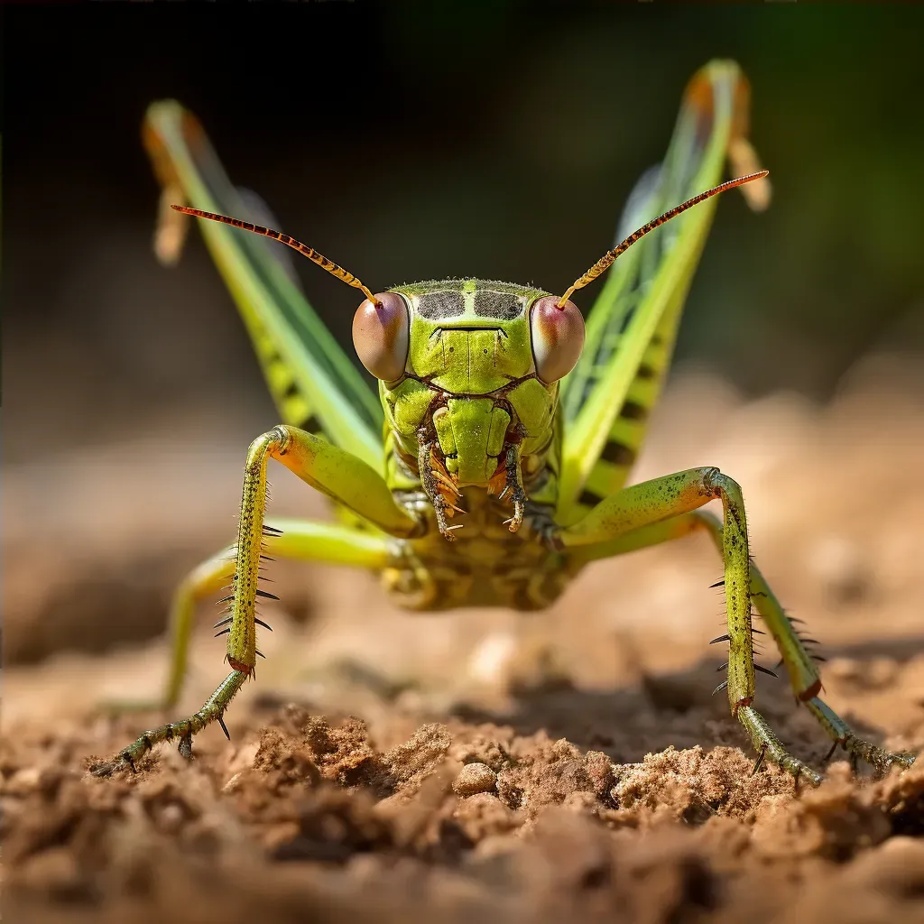 Close-up of a grasshopper leaping in mid-air - Image 4