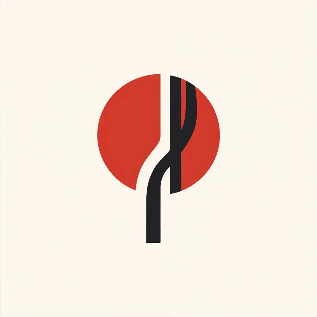 Abstract fork logo design in red and black - Image 2