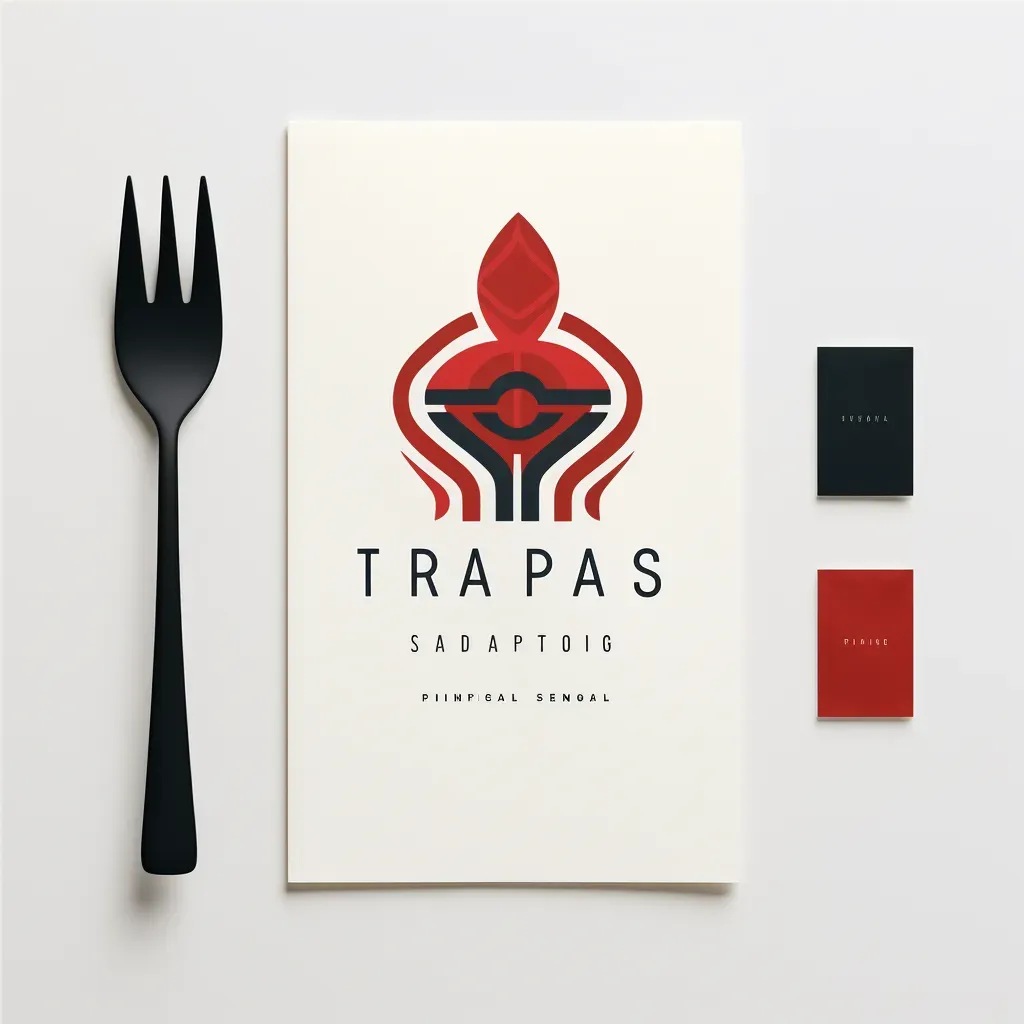 Abstract fork logo design in red and black - Image 4