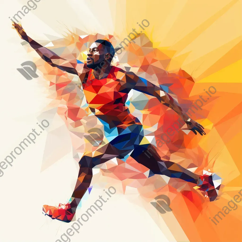 Low Poly representation of athletes in action - Image 1