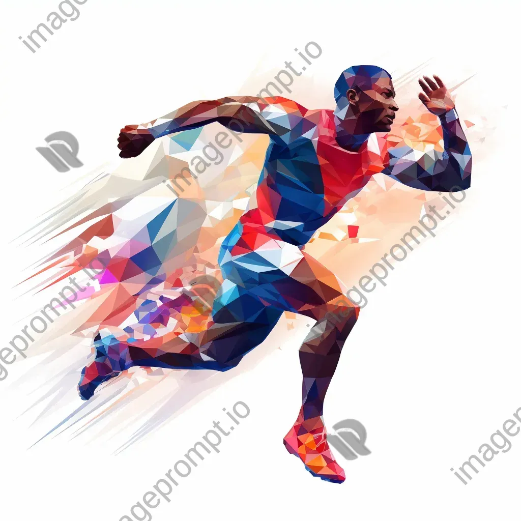 Low Poly representation of athletes in action - Image 4