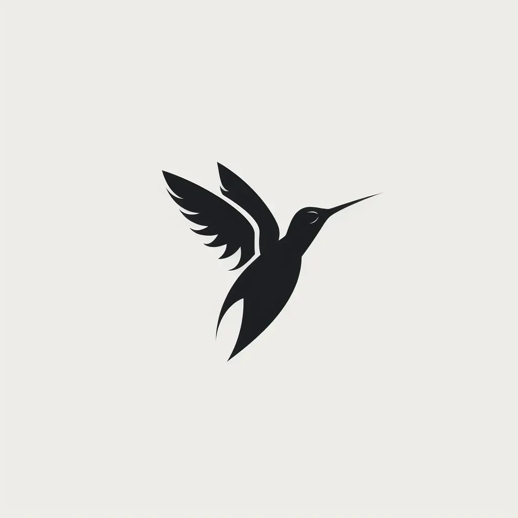 minimalist hummingbird silhouette logo - Image 1