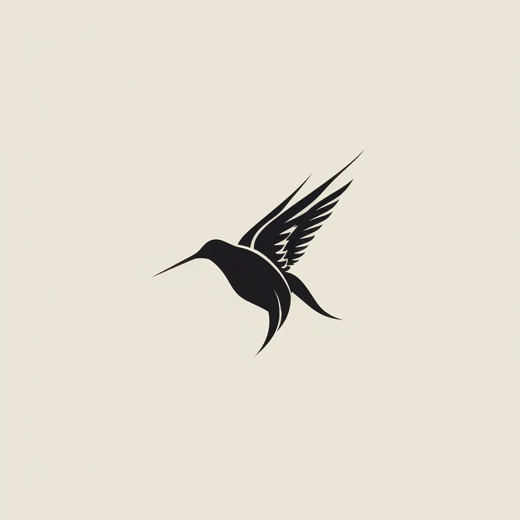 minimalist hummingbird silhouette logo - Image 2