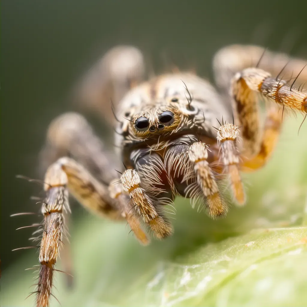 Spider hanging from its silk thread in extreme close-up - Image 2