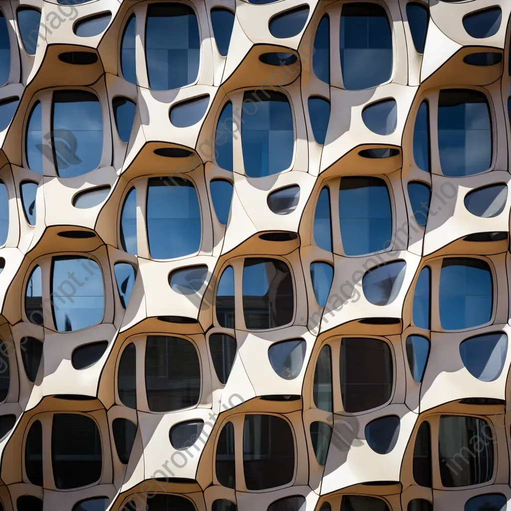 Abstract architectural facade with asymmetrical patterns on Fujifilm X-T3 - Image 3