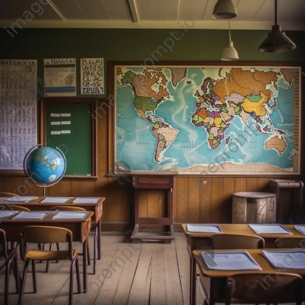 Teacher giving a lecture to attentive students in a traditional classroom. - Image 1