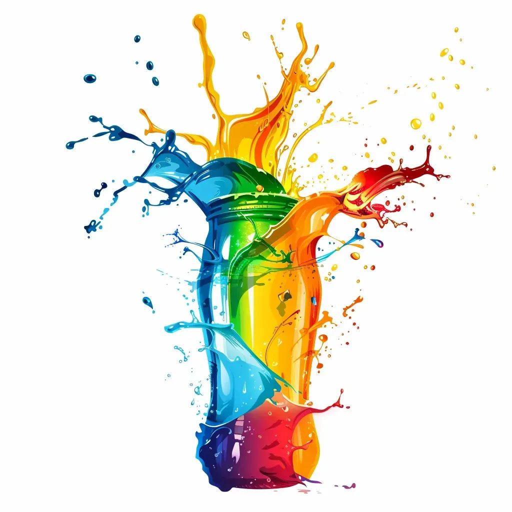 Explosive splash of vibrant colors logo for sports drink brand - Image 2