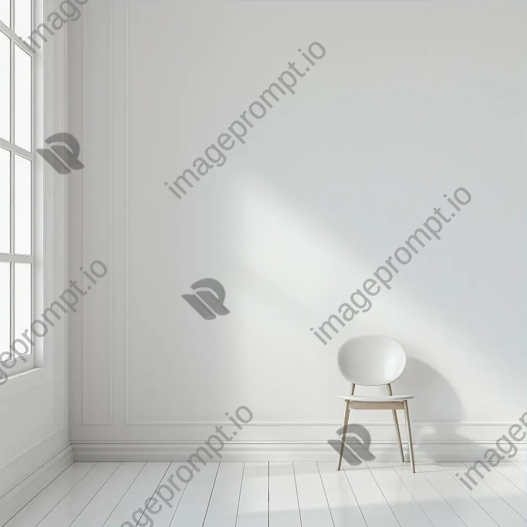 Minimalist white room with a single chair - Image 3