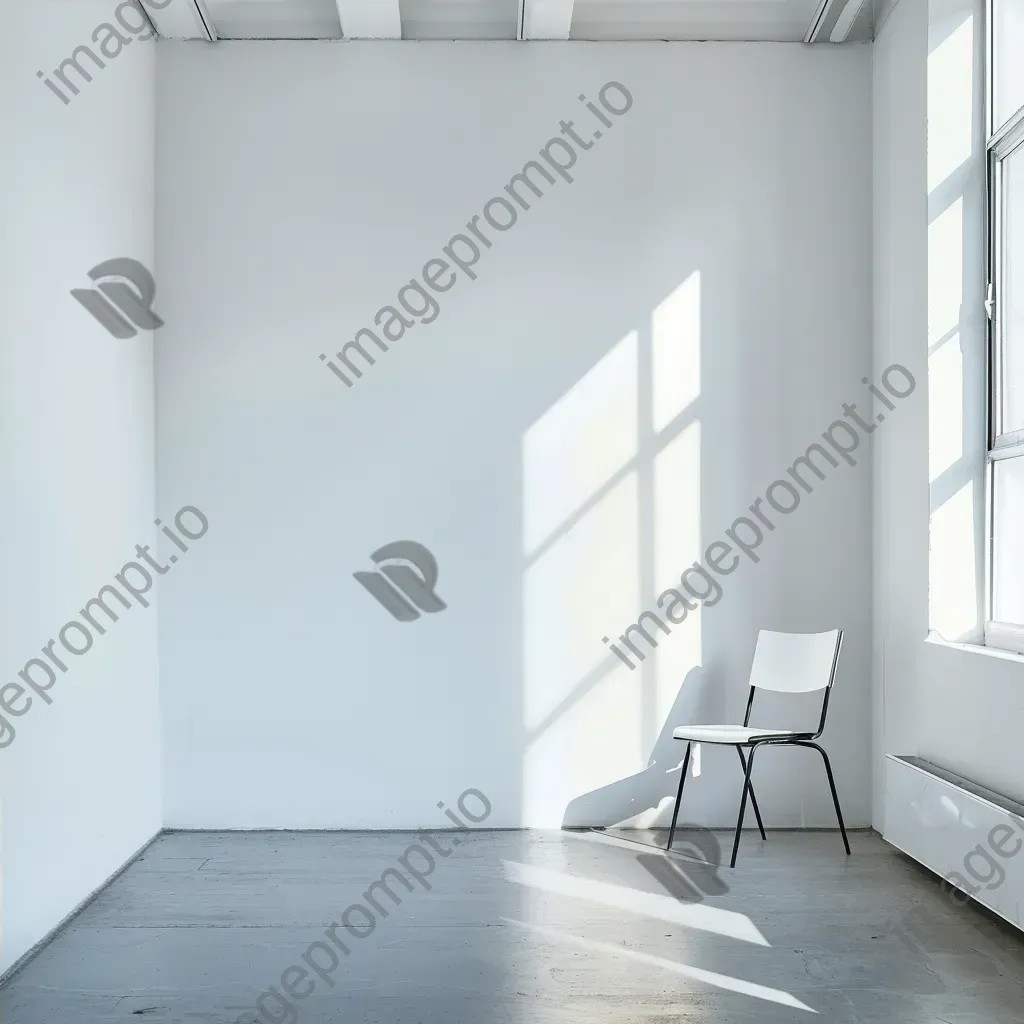 Minimalist white room with a single chair - Image 4