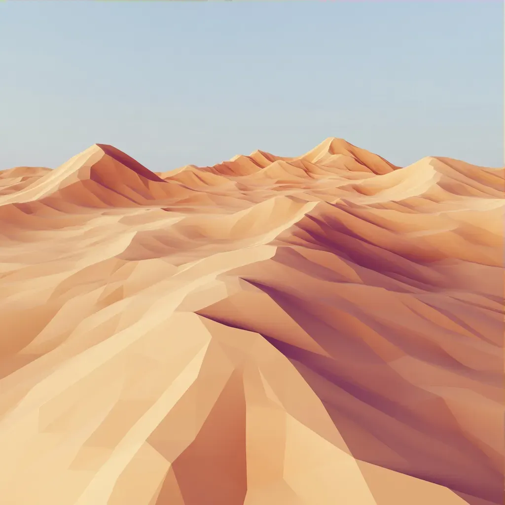 Warm and cool gradient low poly desert dunes - Image 3