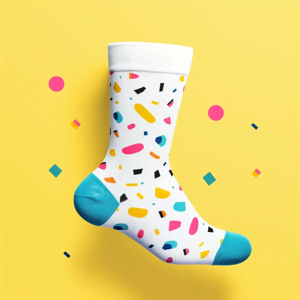 Colorful sock logo for quirky brand in pink and yellow - Image 4