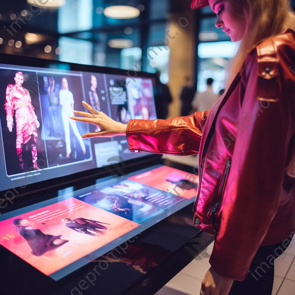 Hands using interactive touchscreen at a mall kiosk. - Image 3