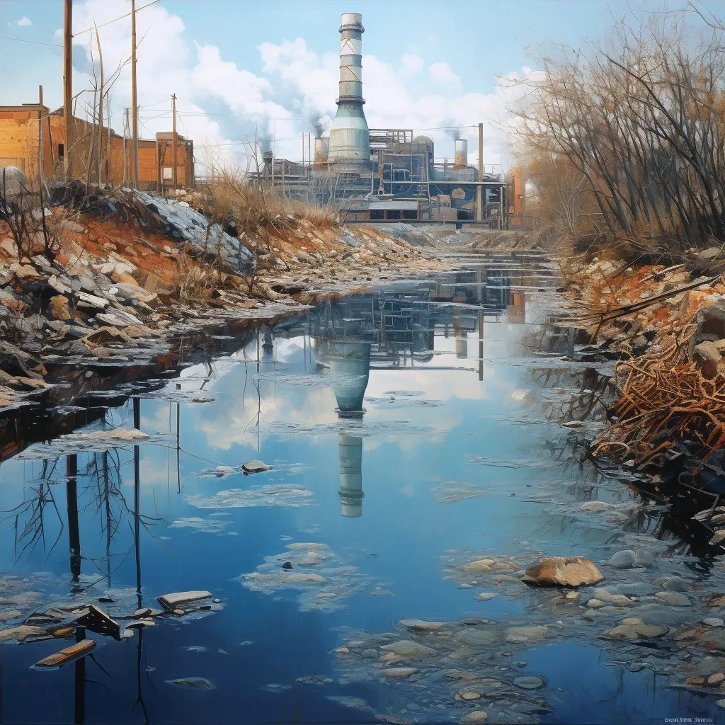 River polluted with industrial waste symbolizing impact of industrial activities - Image 4