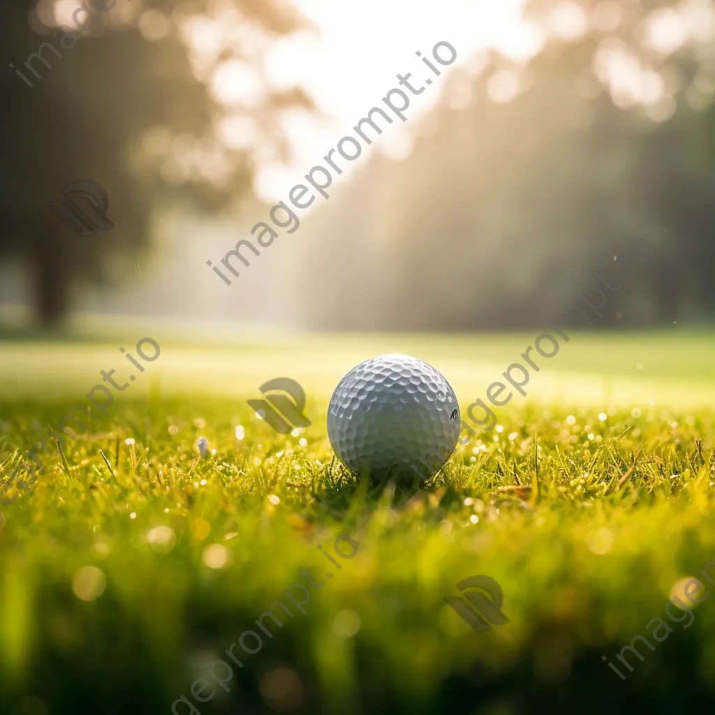 Close-up of a luxury golf ball on a pristine tee surrounded by grass - Image 2