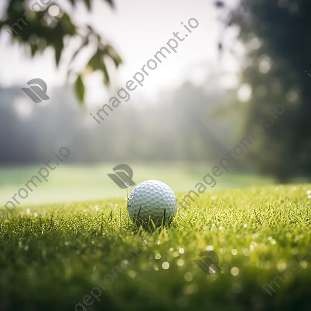 Close-up of a luxury golf ball on a pristine tee surrounded by grass - Image 3