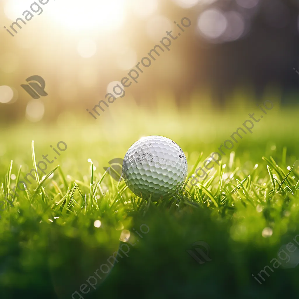 Close-up of a luxury golf ball on a pristine tee surrounded by grass - Image 4