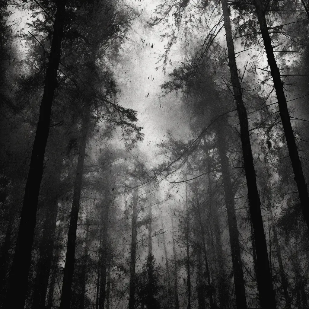 Monochrome abstract representation of a forest landscape - Image 3